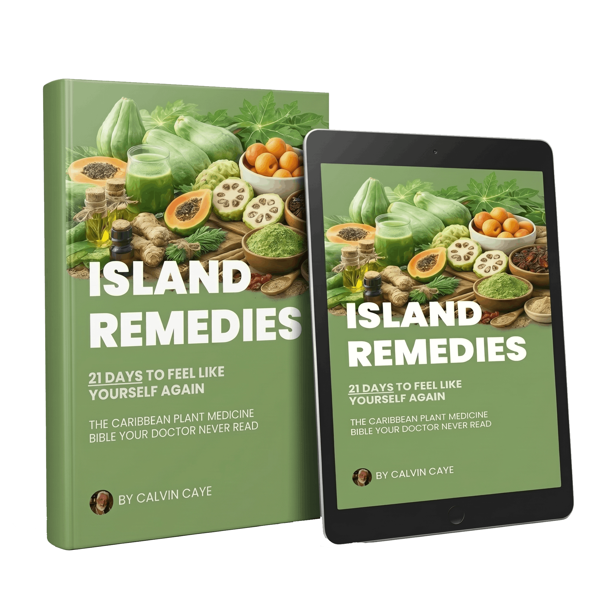 Calvin's Island Remedies ebook and tablet mockup